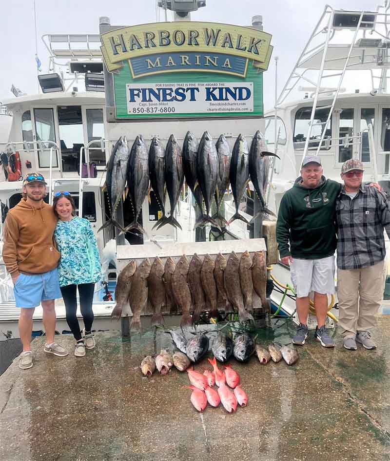 Lots of fish caught on the Finest Kind Charter Boat