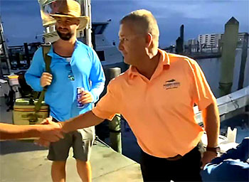 Capt Jason Michael welcomes guests aboard the Finest Kind.