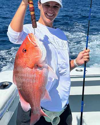 Red snapper caught aboard the Finest Kind Charter.